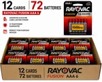 72 Rayovac Fusion Aaa Batteries 12 Cards Total Advanced Alkaline 6 Pack 12/2033. Fixed Price $43.44.