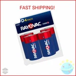 Rayovac Fusion D Batteries (4 Pack), Alkaline Cell. Fixed Price $9.93.