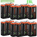 Ebl Rechargeable Batteries 9 Volt Li-ion Usb 5400mwh 9v Lithium Ion Battery Lot. Fixed Price $98.59.