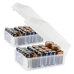 Glossyend Set Of 2, 37 Slot Multi Battery Storage Box, Case,. Fixed Price $19.98.