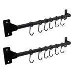 Semetall Wall Mounted Kitchen Utensil Holder With 6 40cm, Black. Fixed Price $24.18.