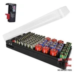 Luexbox Battery Organizer Storage Case Holder With Tester Holds 98 Pack, Black. Fixed Price $32.39.