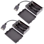 Pack Of 2 Battery Holder Case Box For 3 Aa Batteries With Cover And Usb Cable. Fixed Price $10.19.