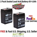Interstate 6v 4.5ah Sla Battery Replaces Emergi Lite Pmp6v5, Ilc1002v - 2 Pack. Fixed Price $49.99.