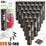Ebl 1.5v Aaa Aa Batteries Usb Rechargeable Charging By Li-ion W/ Cable Lot. Fixed Price $32.89.