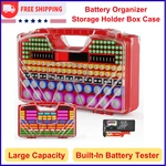 Battery Organizer Storage Holder Box Case W/ Tester - 285 Batteries Double-sided. Fixed Price $25.53.